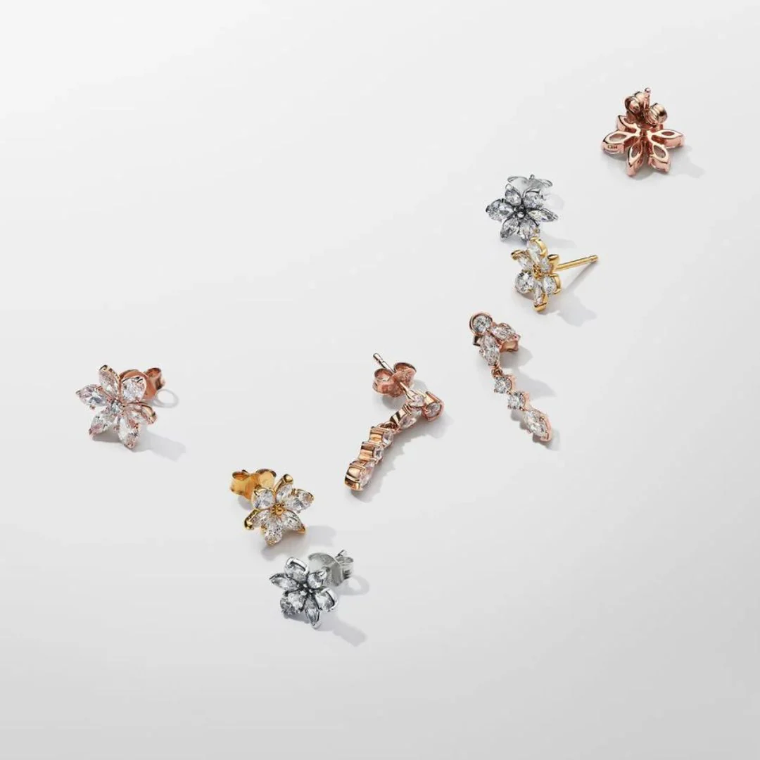 Pandora Timeless Sparkling Herbarium Cluster tappikorvakorut, hopea, 292633C01 - Image 5