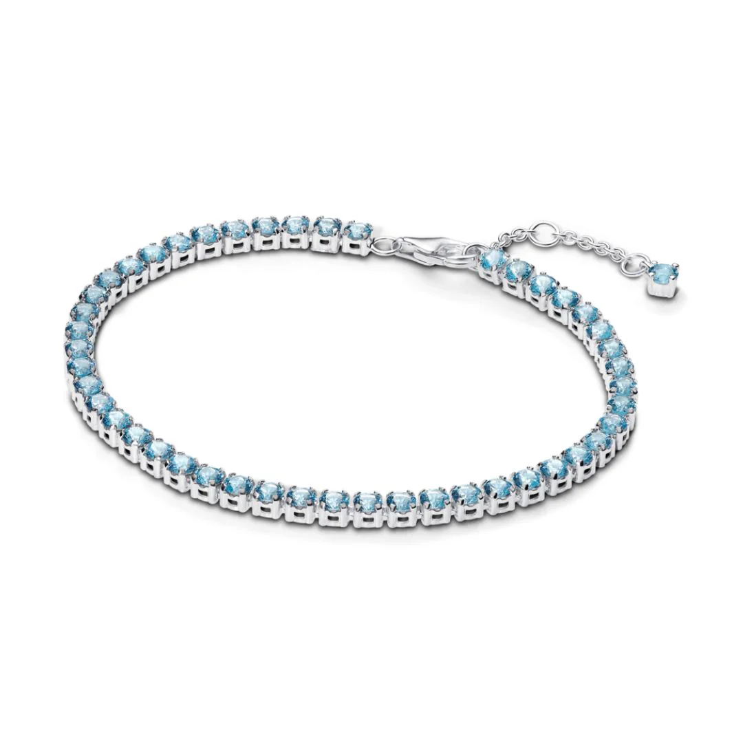 Pandora Timeless Sparkling Light Blue Tennis rannekoru, hopea, 591469C03