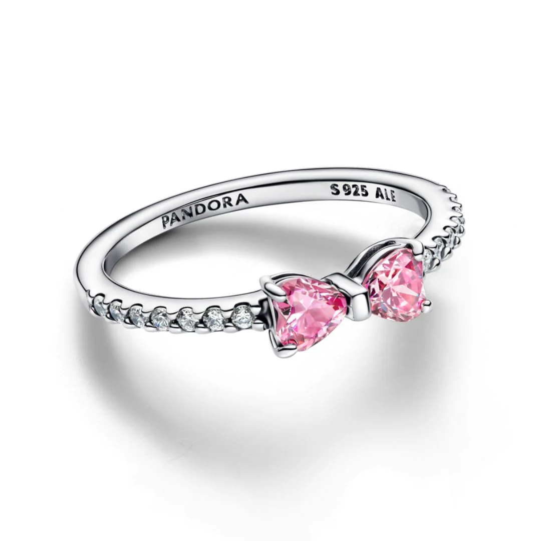 Pandora Timeless Sparkling Pink Bow sormus, hopea, 193510C01 - Image 4
