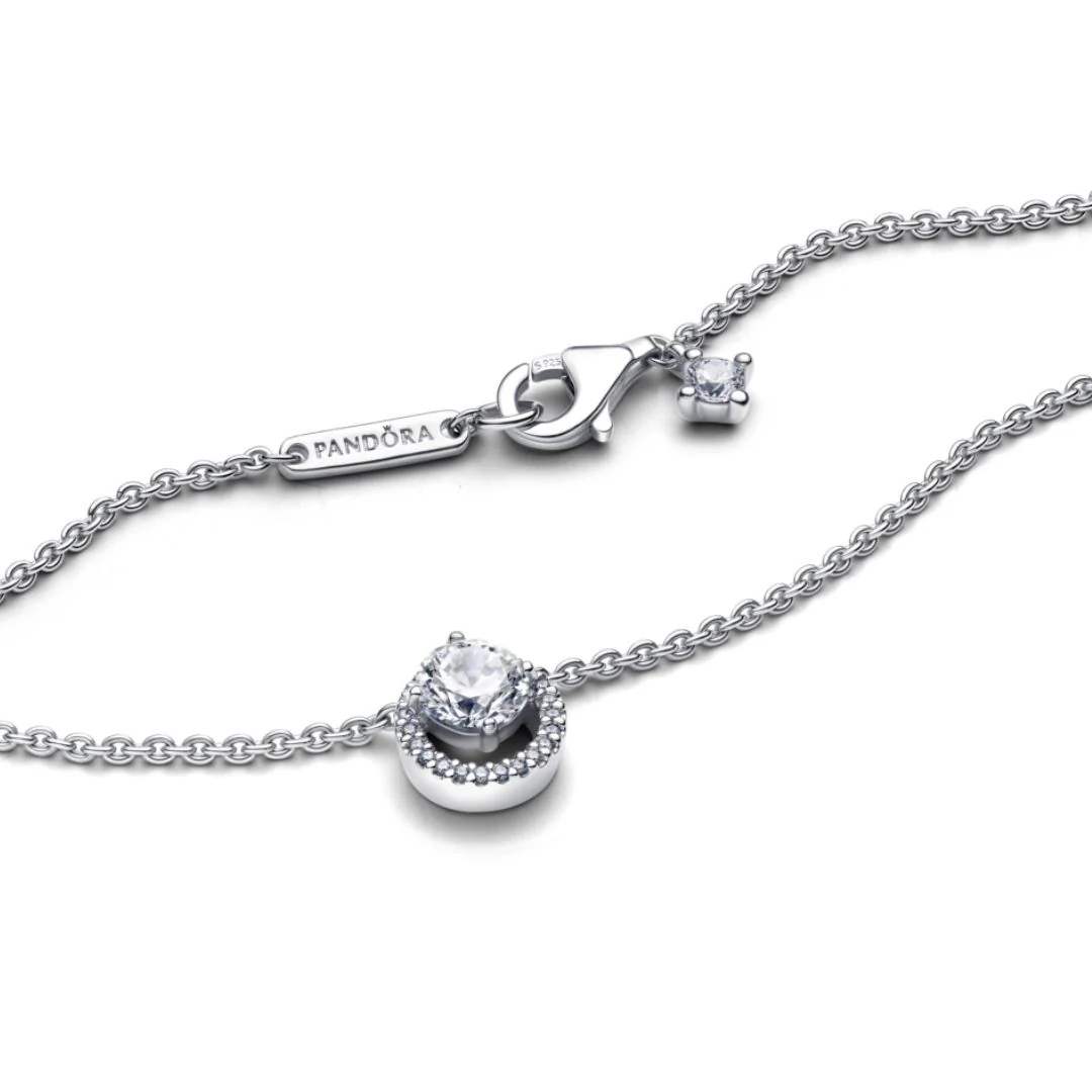 Pandora Timeless Sparkling Round Halo kaulakoru, hopea, 391174C01-45 - Image 4