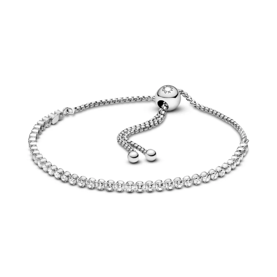 Pandora Timeless Sparkling Slider Tennis rannekoru, hopea, 599375C01 - Image 2
