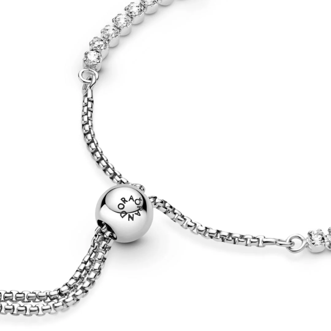 Pandora Timeless Sparkling Slider Tennis rannekoru, hopea, 599375C01 - Image 3