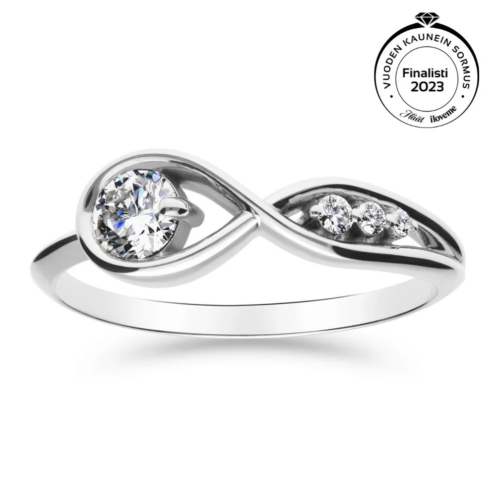 Silván Aina timanttisormus 0,46ct, valkokultaa, Silván vihkisormukset