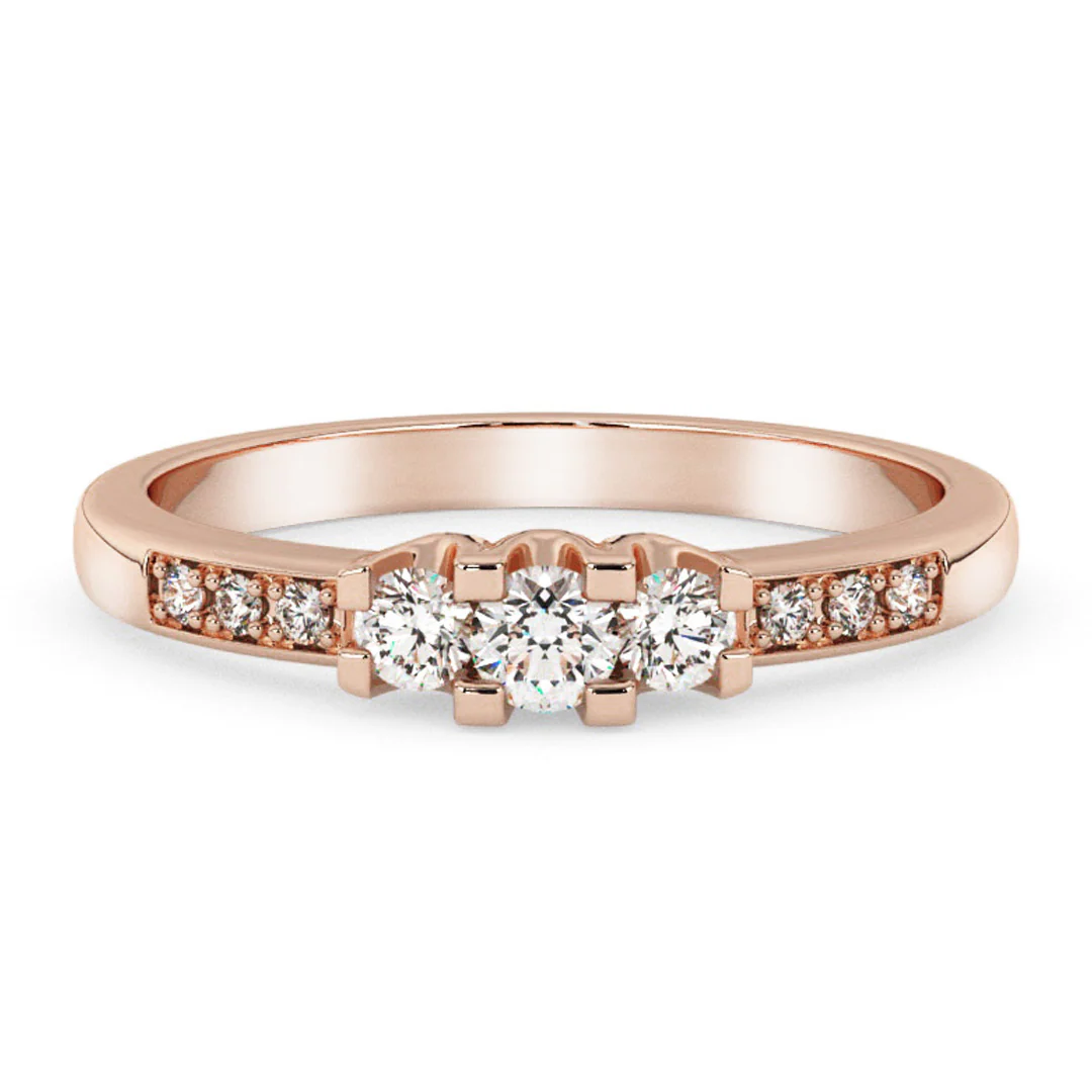 Silván Ariel timanttisormus 0,22ct, rosekulta, Silván vihkisormukset