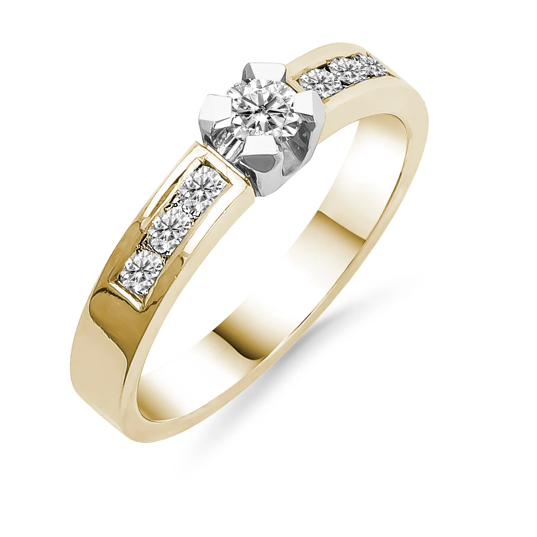 Silván Ariel timanttisormus 0,33ct, keltakultaa, Silván vihkisormukset