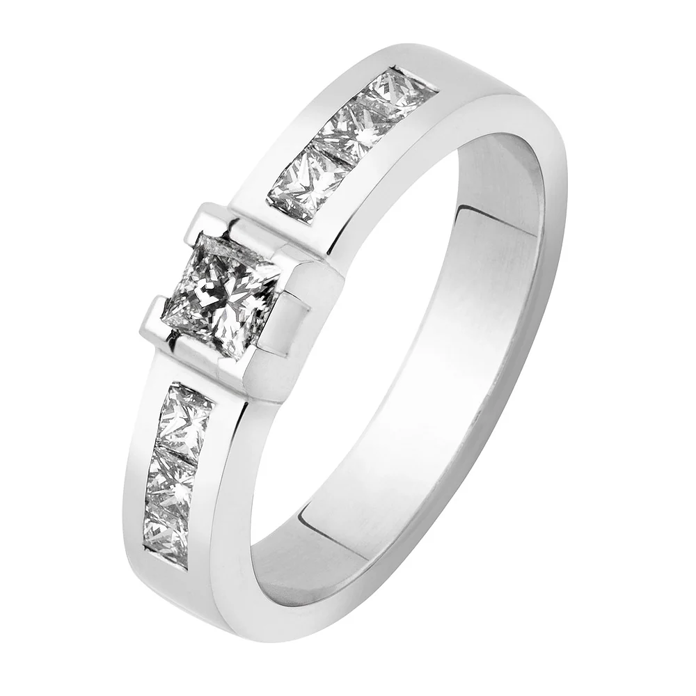 Silván Ariel timanttisormus 0,85ct, valkokultaa, koko 17, Silván vihkisormukset