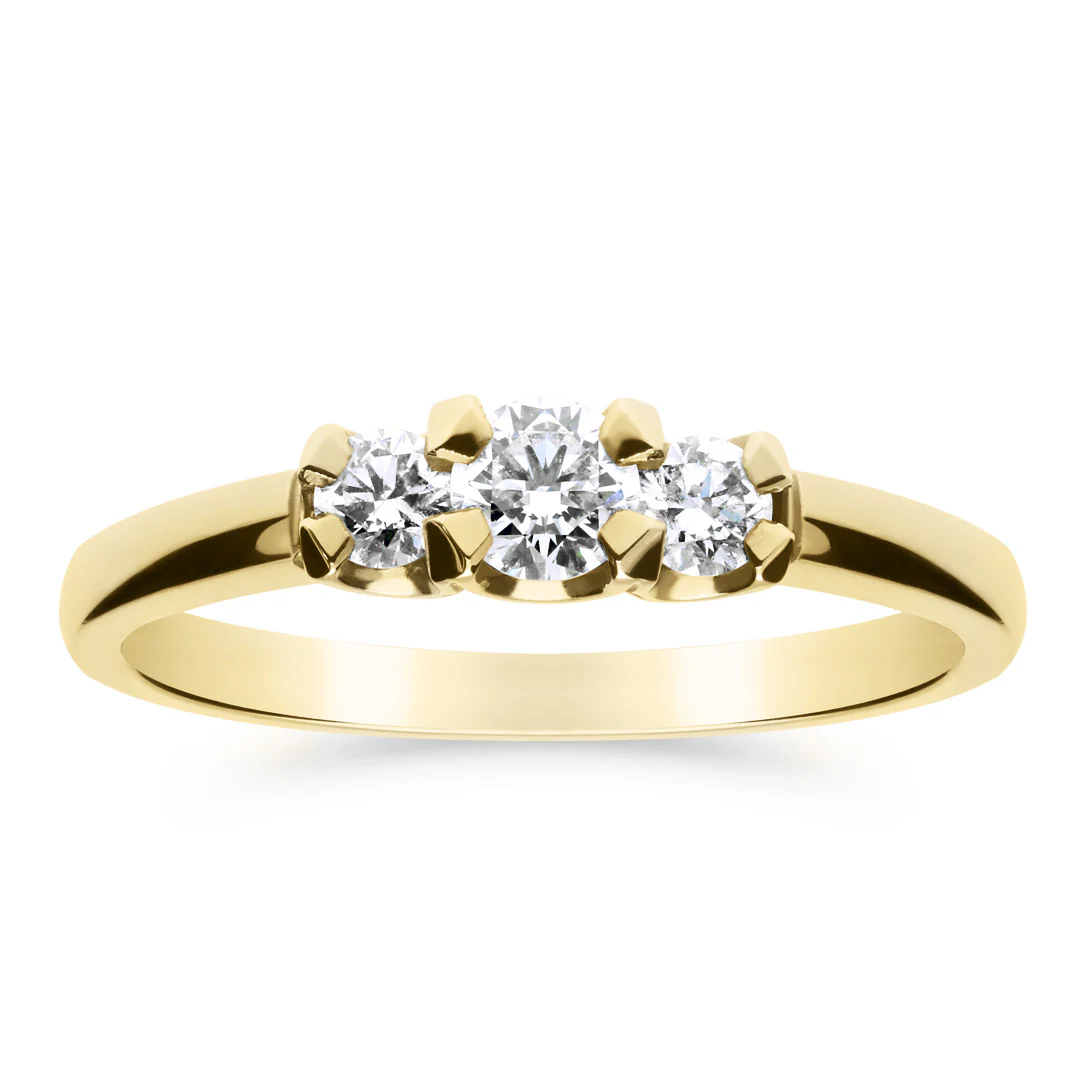 Silván Charlotte timanttisormus 0,34ct, keltakultaa, Silván vihkisormukset