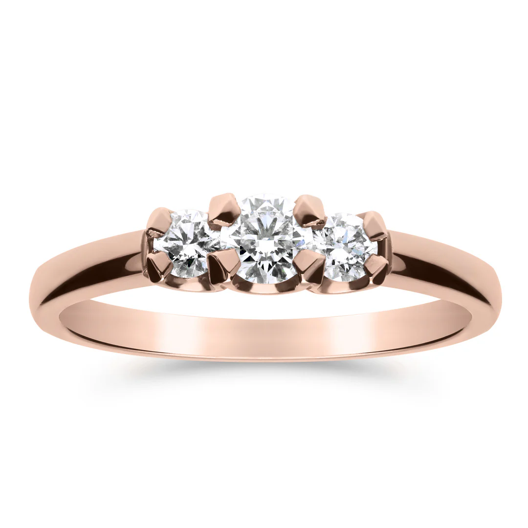 Silván Charlotte timanttisormus 0,34ct, rosekultaa, Silván vihkisormukset