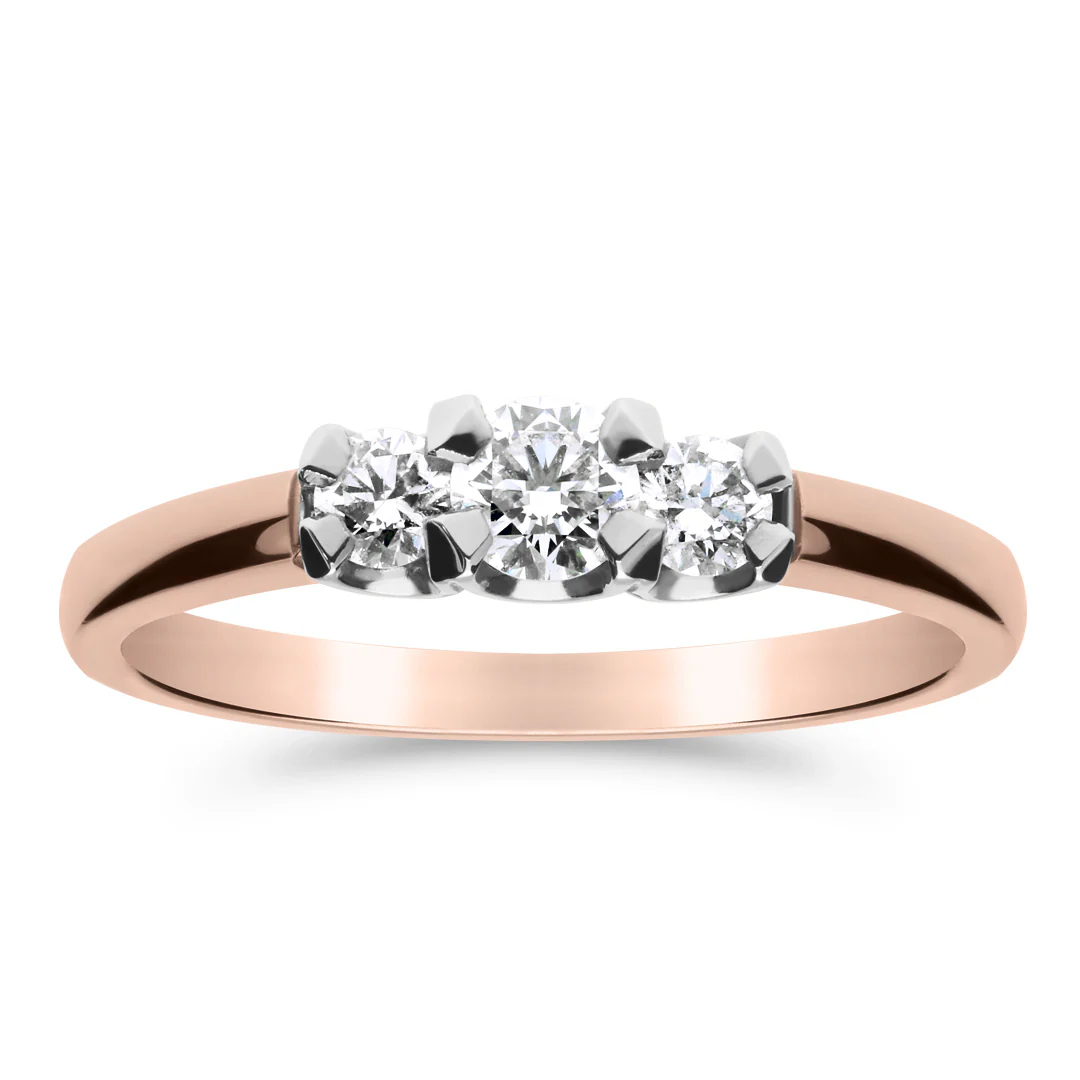 Silván Charlotte timanttisormus 0,34ct, valko- ja rosekultaa, Silván vihkisormukset