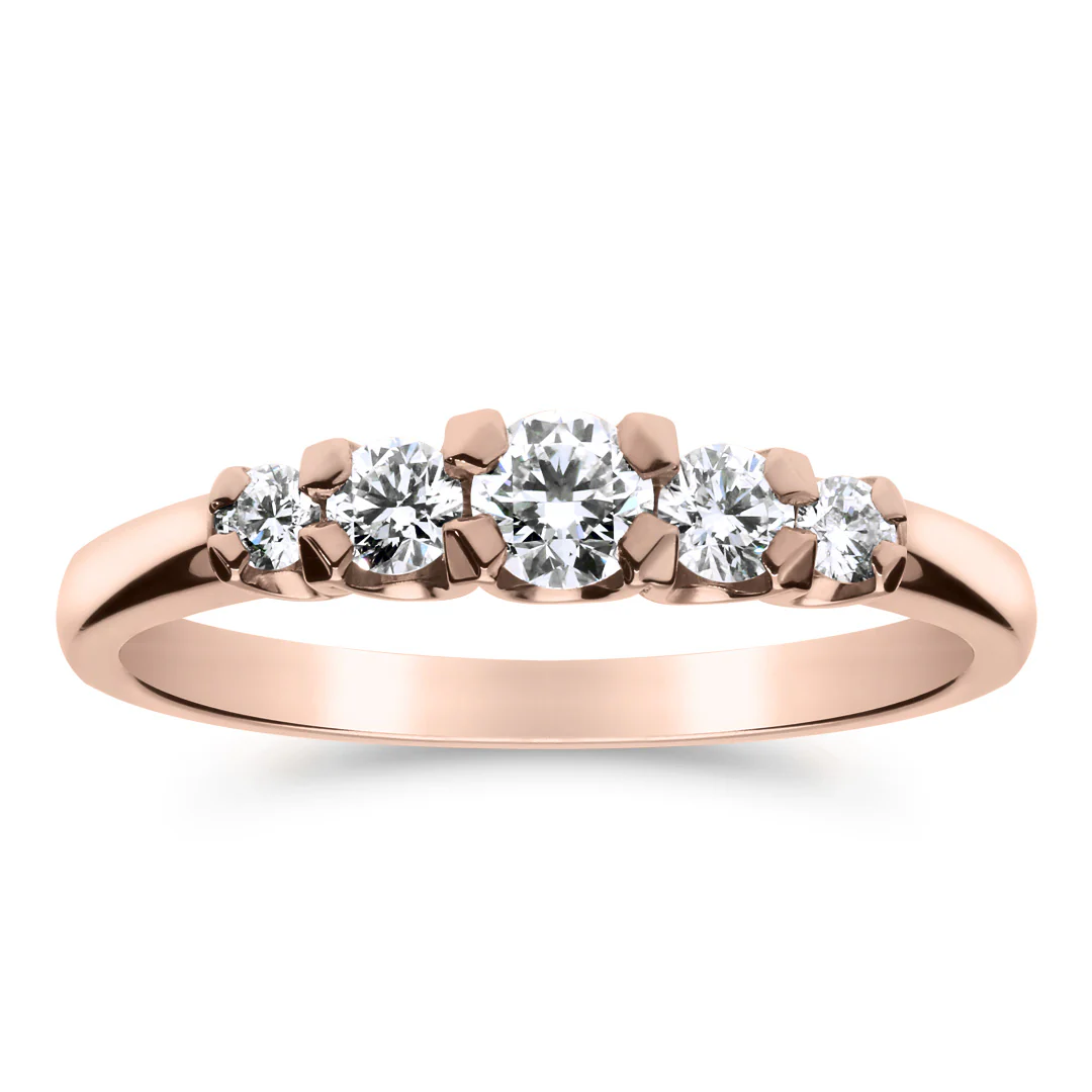 Silván Charlotte timanttisormus 0,42ct, rosekultaa, Silván vihkisormukset