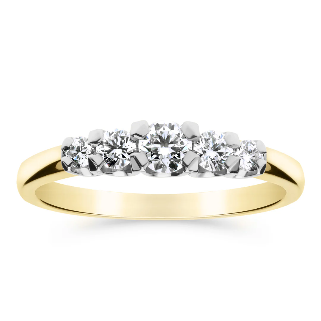 Silván Charlotte timanttisormus 0,42ct, valko- ja keltakultaa, Silván vihkisormukset