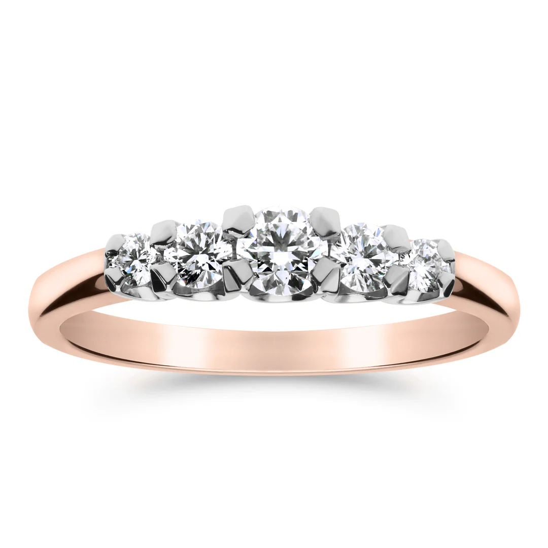 Silván Charlotte timanttisormus 0,42ct, valko- ja rosekultaa, Silván vihkisormukset