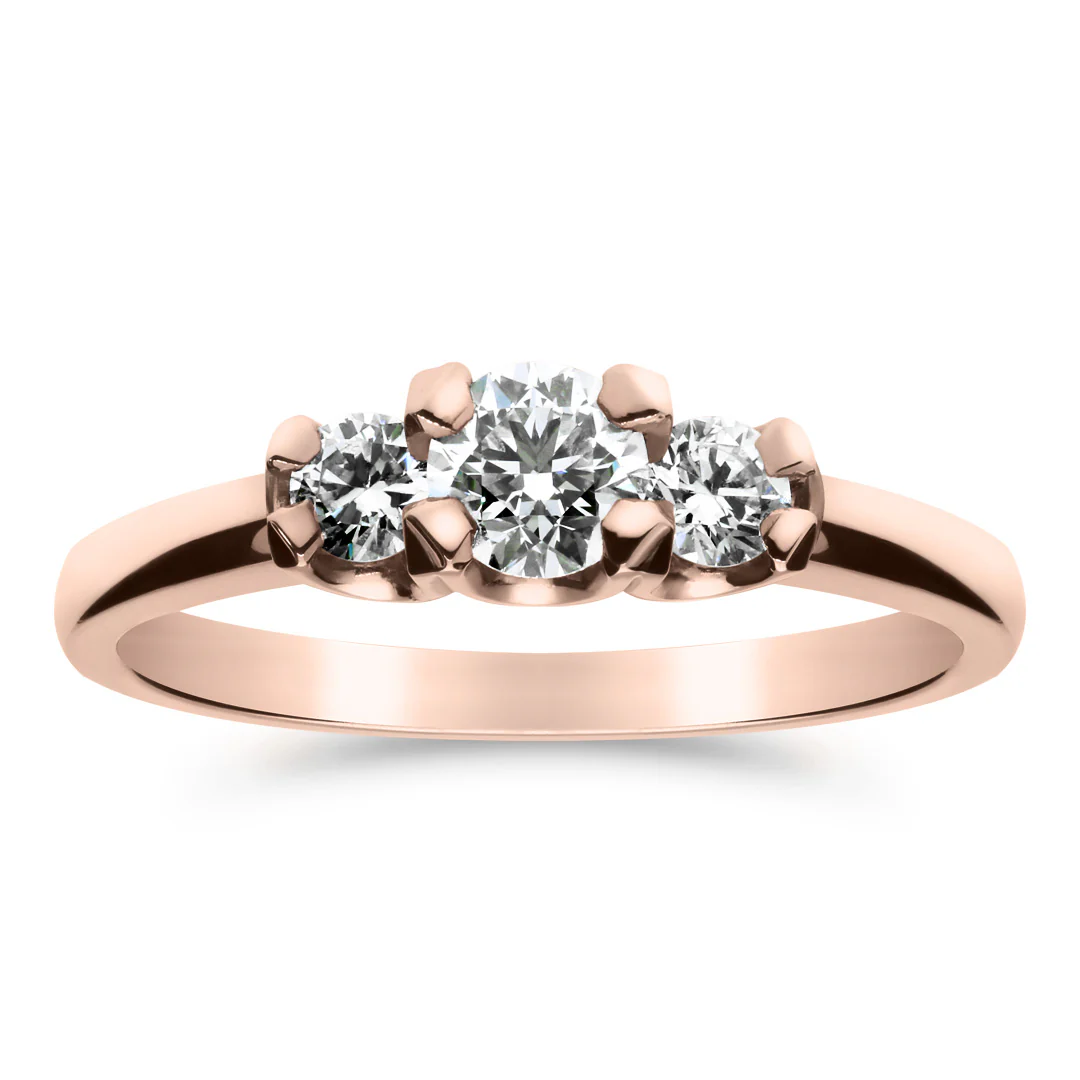Silván Charlotte timanttisormus 0,50ct, rosekultaa, Silván vihkisormukset