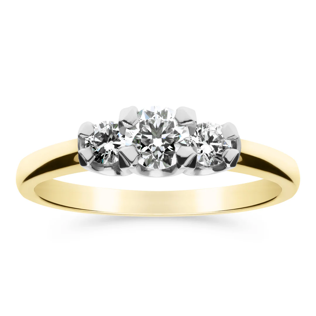 Silván Charlotte timanttisormus 0,50ct, valko- ja keltakultaa, Silván vihkisormukset
