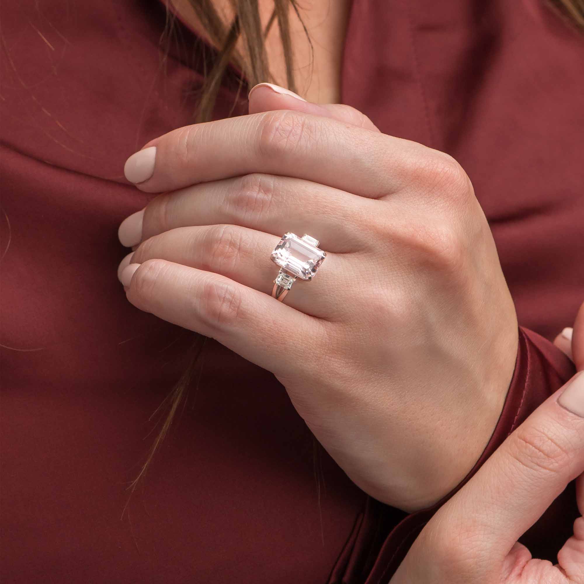 Silván Charlotte timanttisormus 4,38ct morganiitilla ja 0,60ct timanteilla, 18K rosekultaa, Silván vihkisormukset - Image 3