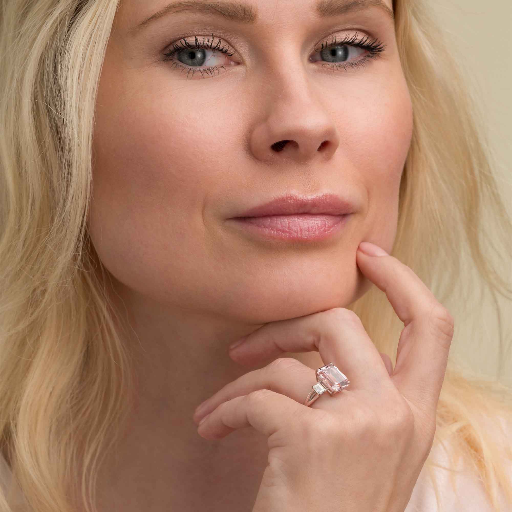 Silván Charlotte timanttisormus 4,38ct morganiitilla ja 0,60ct timanteilla, 18K rosekultaa, Silván vihkisormukset - Image 4
