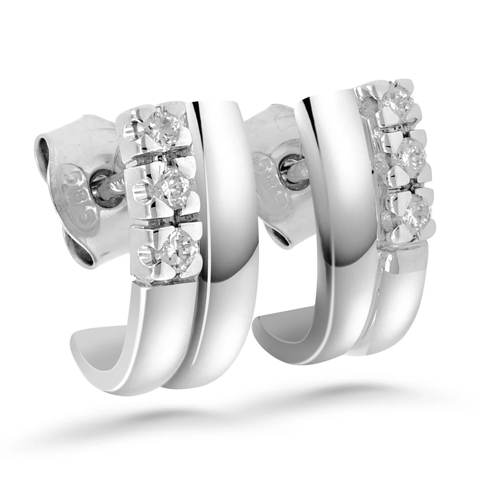 Silván Daria timanttikorvakorut 0,12ct, valkokultaa, Silván timanttikorut
