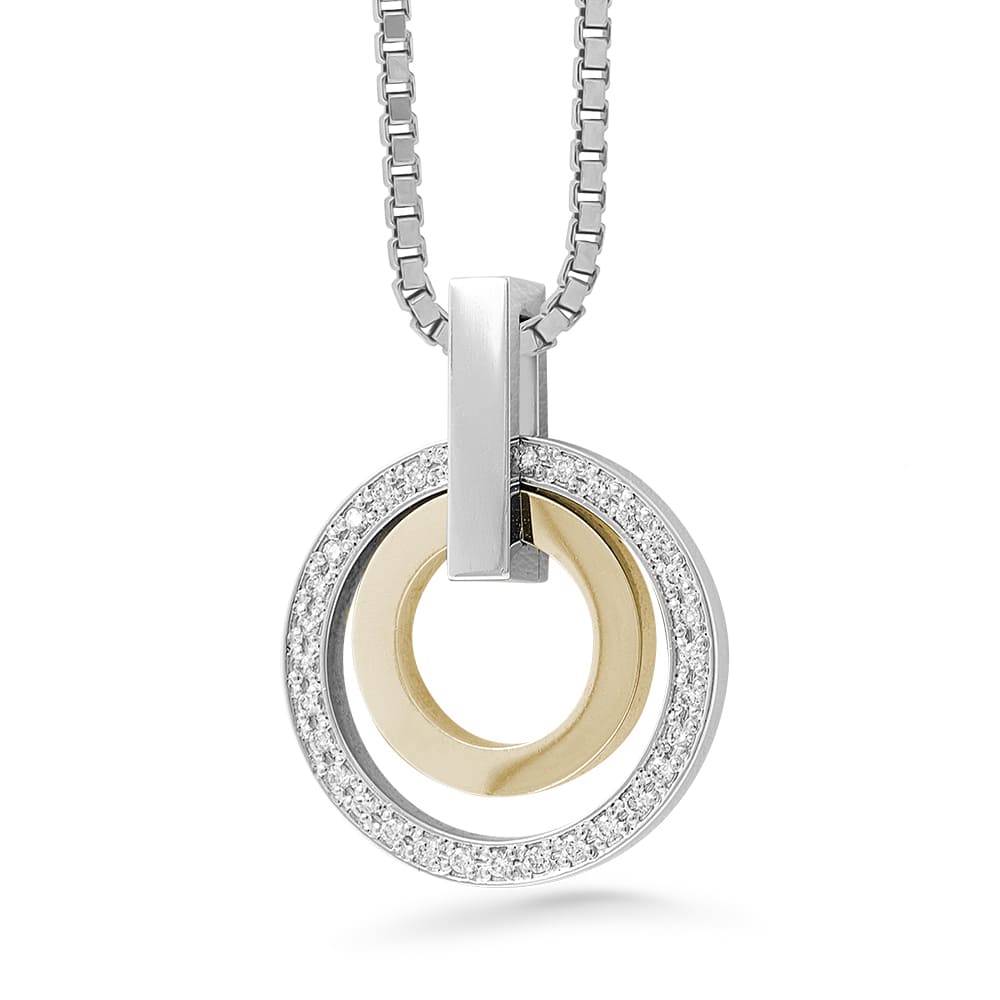 Silván Daria timanttiriipus 0,32ct, valko- ja keltakultaa, Silván timanttikorut