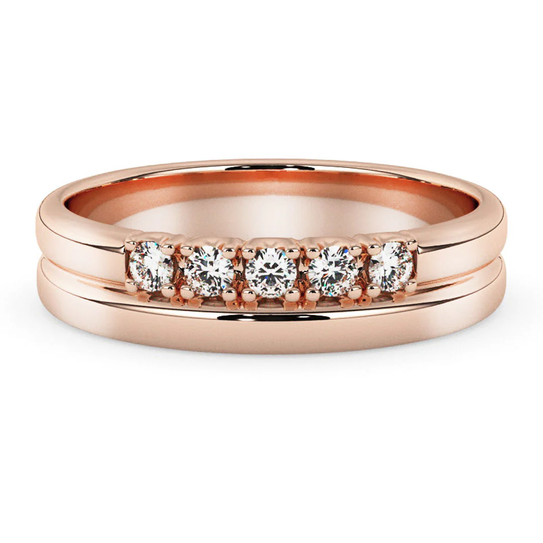 Silván Daria timanttisormus 0,05ct, rosekultaa, Silván vihkisormukset