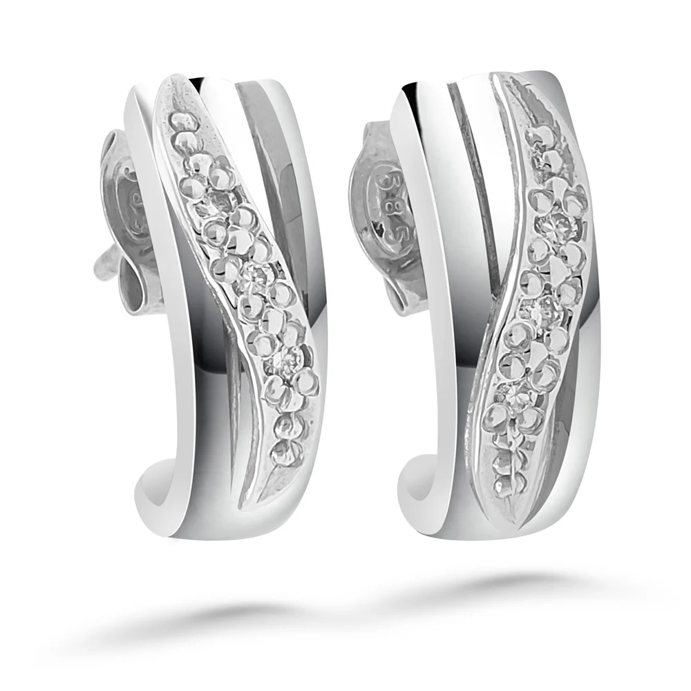 Silván Henrietta timanttikorvakorut 0,06ct, valkokultaa, Silván timanttikorut