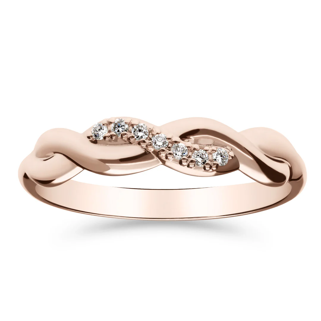 Silván Henrietta timanttisormus 0,05ct, rosekultaa, Silván vihkisormukset