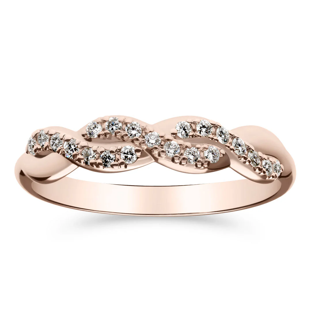 Silván Henrietta timanttisormus 0,15ct, rosekultaa, Silván vihkisormukset