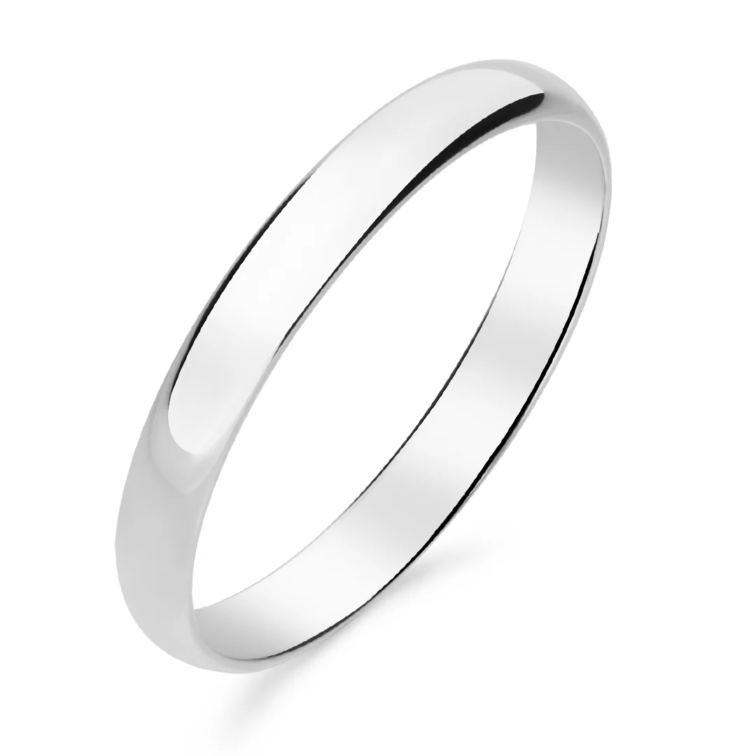 Silván kihlasormus 3mm puolipyöreä, valkokultaa, Silván kihlasormukset - Image 2