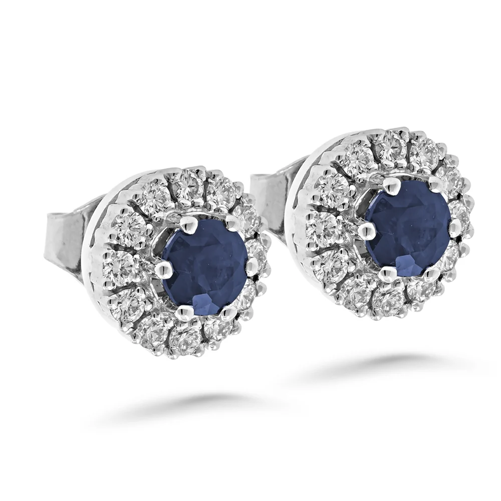 Silván Lauriel timanttikorvakorut safiireilla, 0,48ct, valkokultaa, Silván timanttikorut