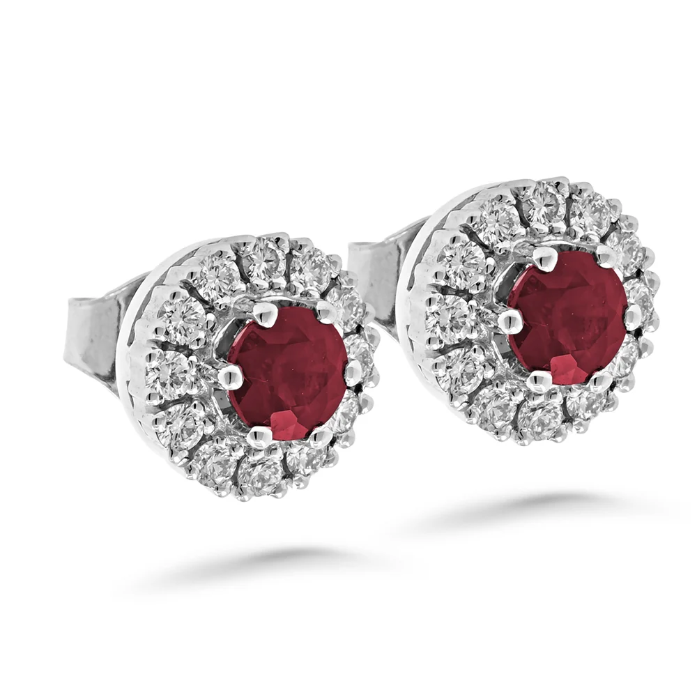 Silván Lauriel timanttikorvakorut rubiineilla, 0,48ct, valkokultaa, Silván timanttikorut