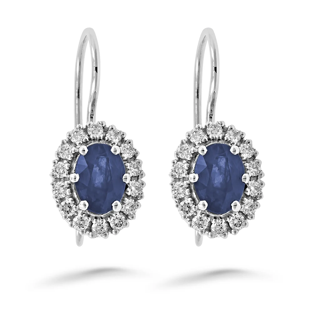 Silván Lauriel timanttikorvakorut safiireilla, 0,56ct, valkokultaa, Silván timanttikorut