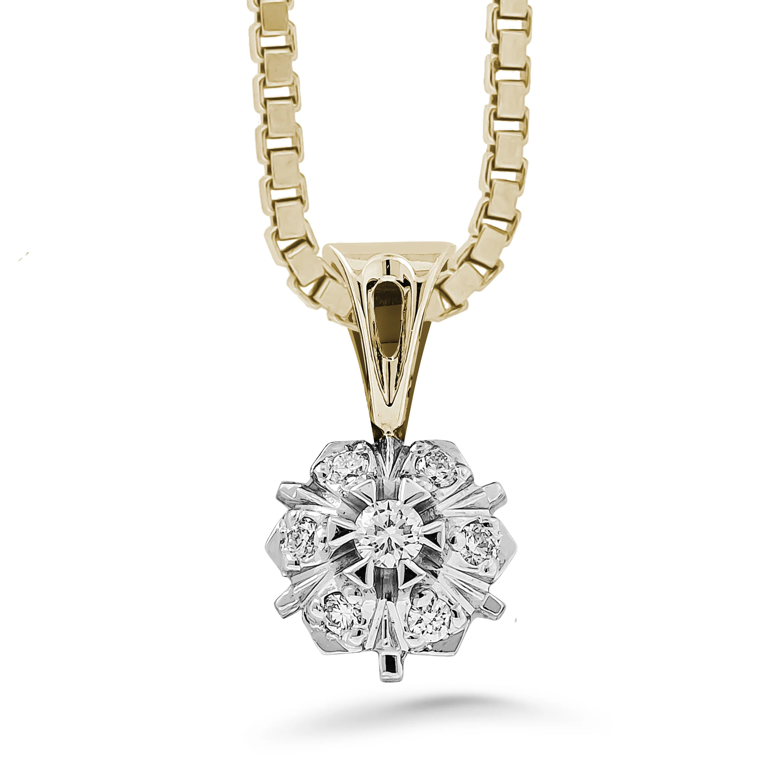 Silván Lauriel timanttiriipus 0,09ct, keltakultaa, Silván timanttikorut