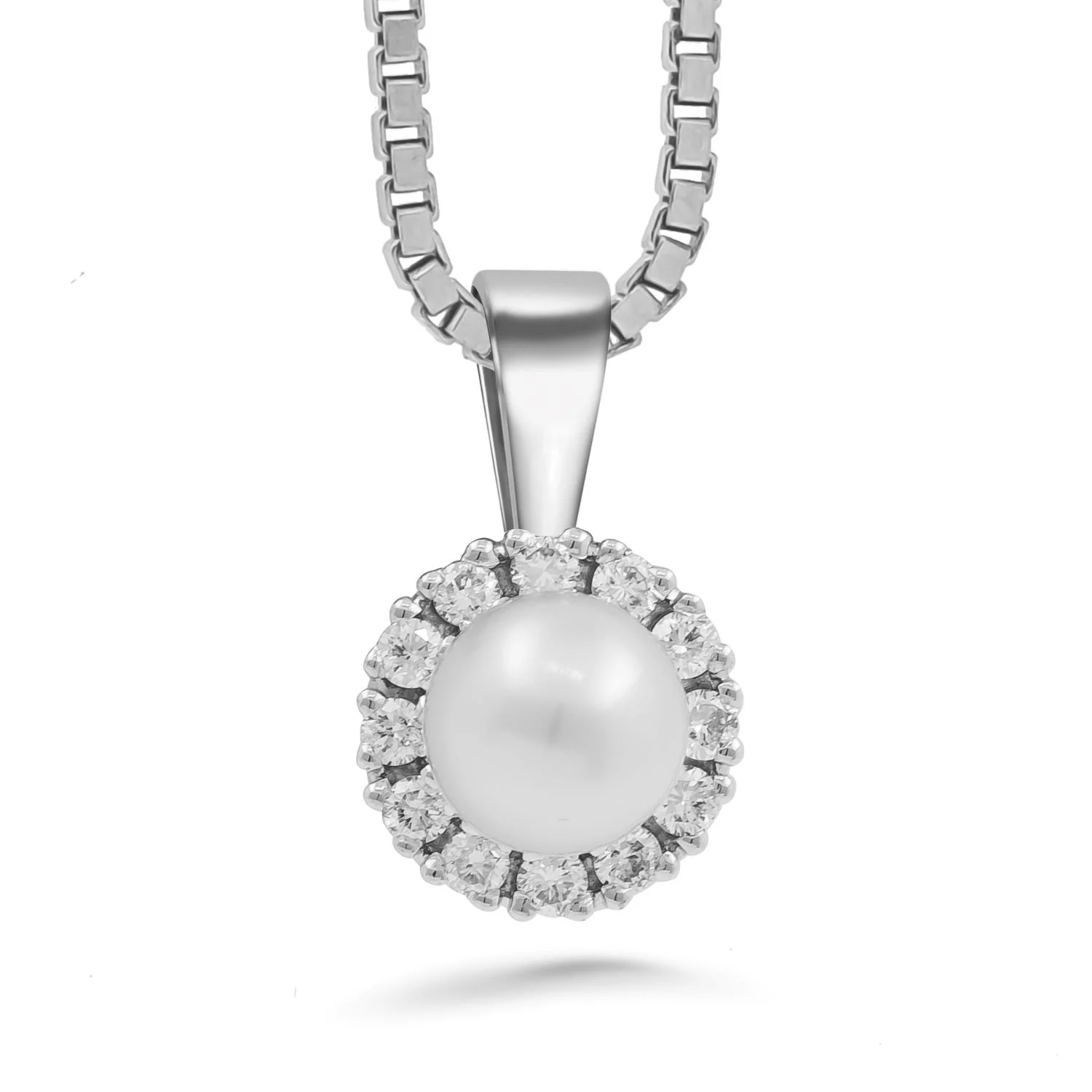 Silván Lauriel timanttiriipus makeanvedenhelmellä, 0,24ct, valkokultaa, Silván timanttikorut