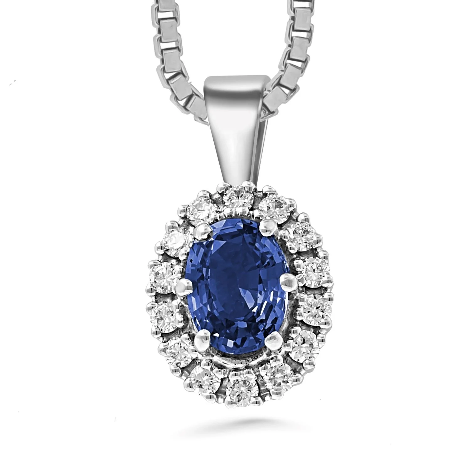 Silván Lauriel timanttiriipus safiirilla, 0,28ct, valkokultaa, Silván timanttikorut