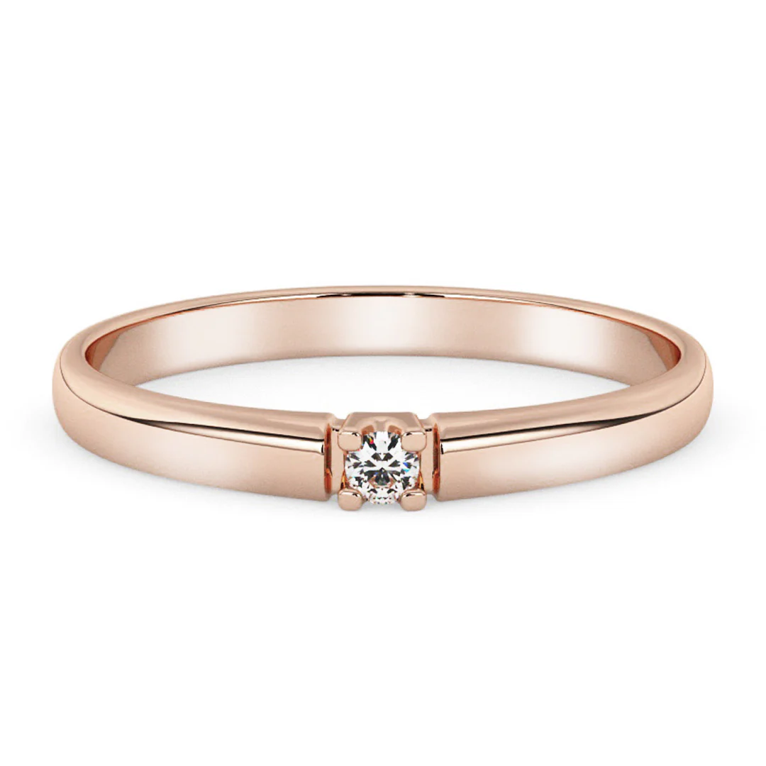 Silván Marie timanttisormus 0,02ct, rosekultaa, Silván vihkisormukset