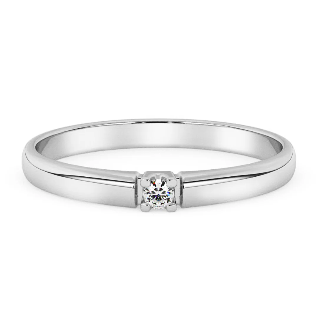 Silván Marie timanttisormus 0,02ct, valkokultaa, Silván vihkisormukset