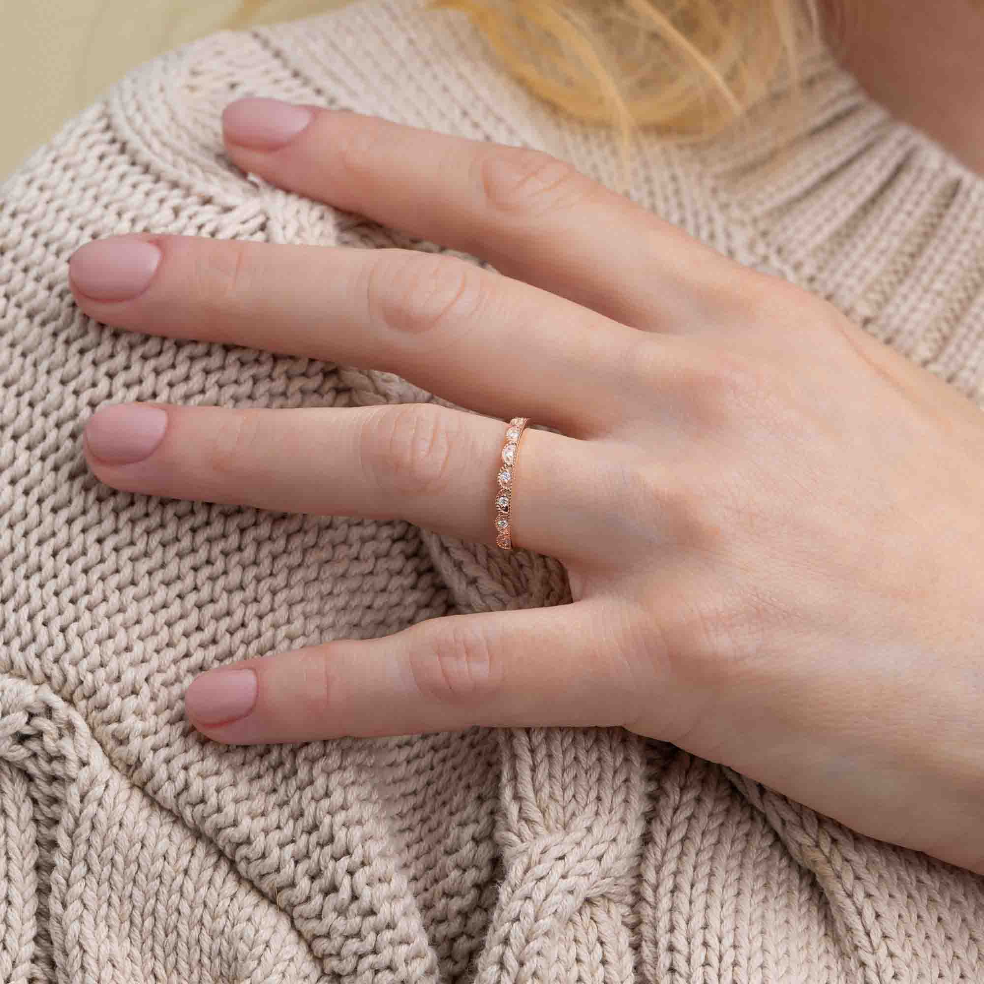 Silván Mimosa timanttisormus 0,08ct, rosekultaa, Silván vihkisormukset - Image 3