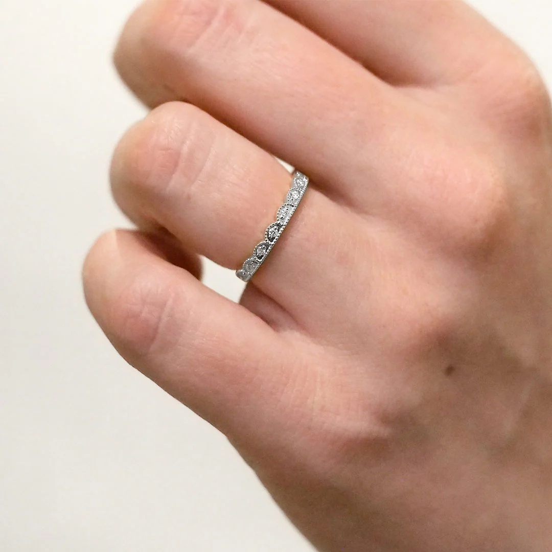 Silván Mimosa timanttisormus 0,08ct, valkokultaa, Silván vihkisormukset - Image 4