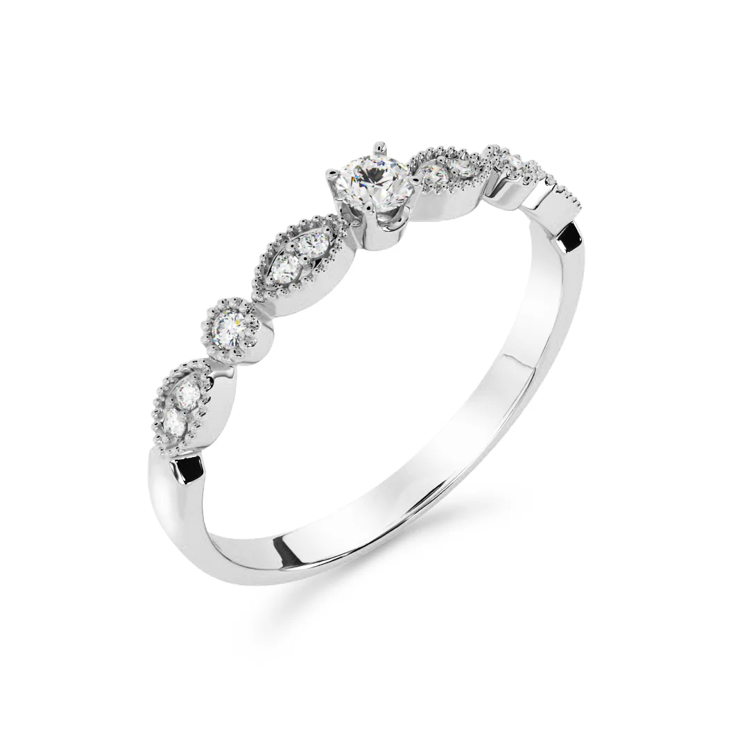 Silván Mimosa timanttisormus 0,18ct, valkokultaa, Silván vihkisormukset - Image 2