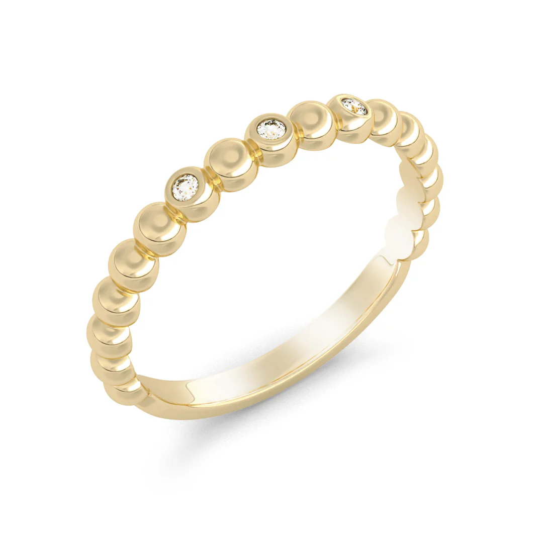 Silván Olivia timanttisormus pallokuvioitu 0,03ct, keltakultaa, Silván vihkisormukset - Image 2