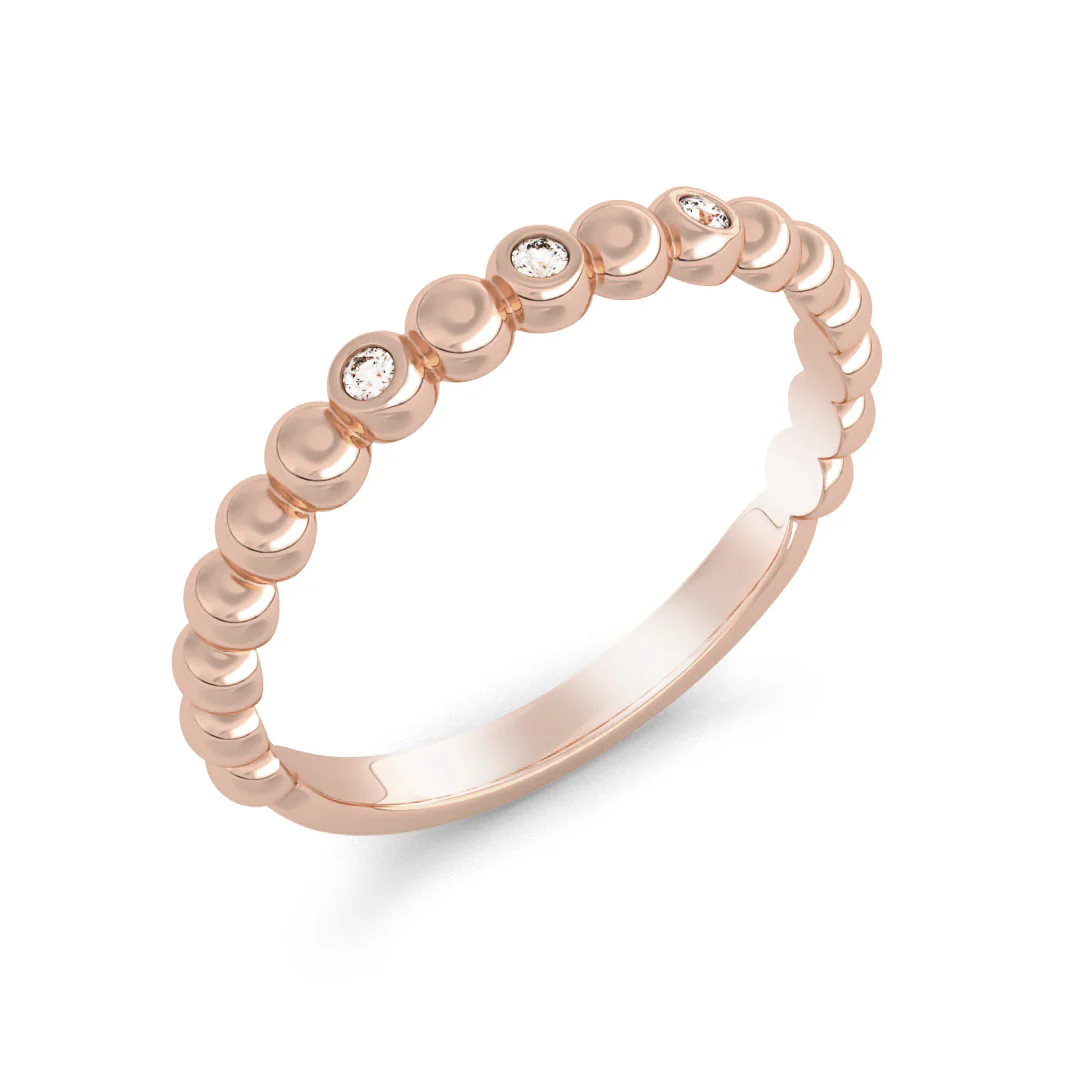 Silván Olivia timanttisormus pallokuvioitu 0,03ct, rosekultaa, Silván vihkisormukset - Image 2