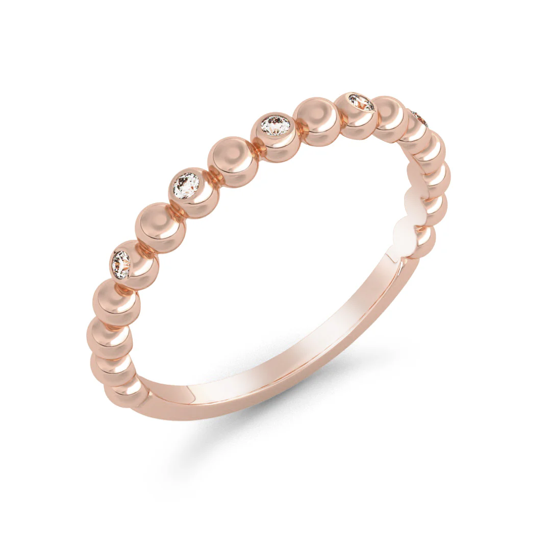 Silván Olivia timanttisormus pallokuvioitu 0,05ct, rosekultaa, Silván vihkisormukset - Image 2
