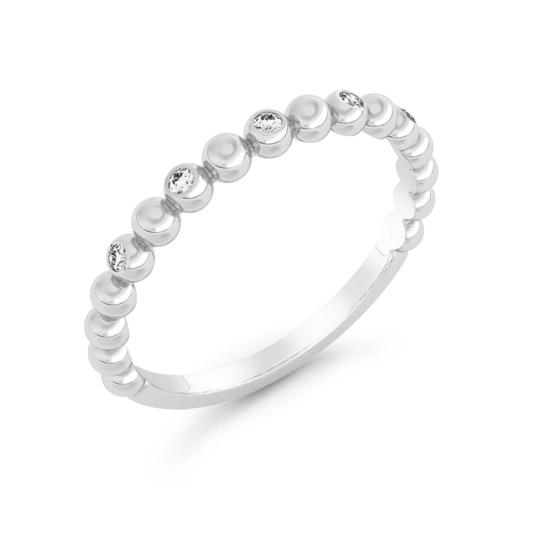 Silván Olivia timanttisormus pallokuvioitu 0,05ct, valkokultaa, Silván vihkisormukset - Image 2