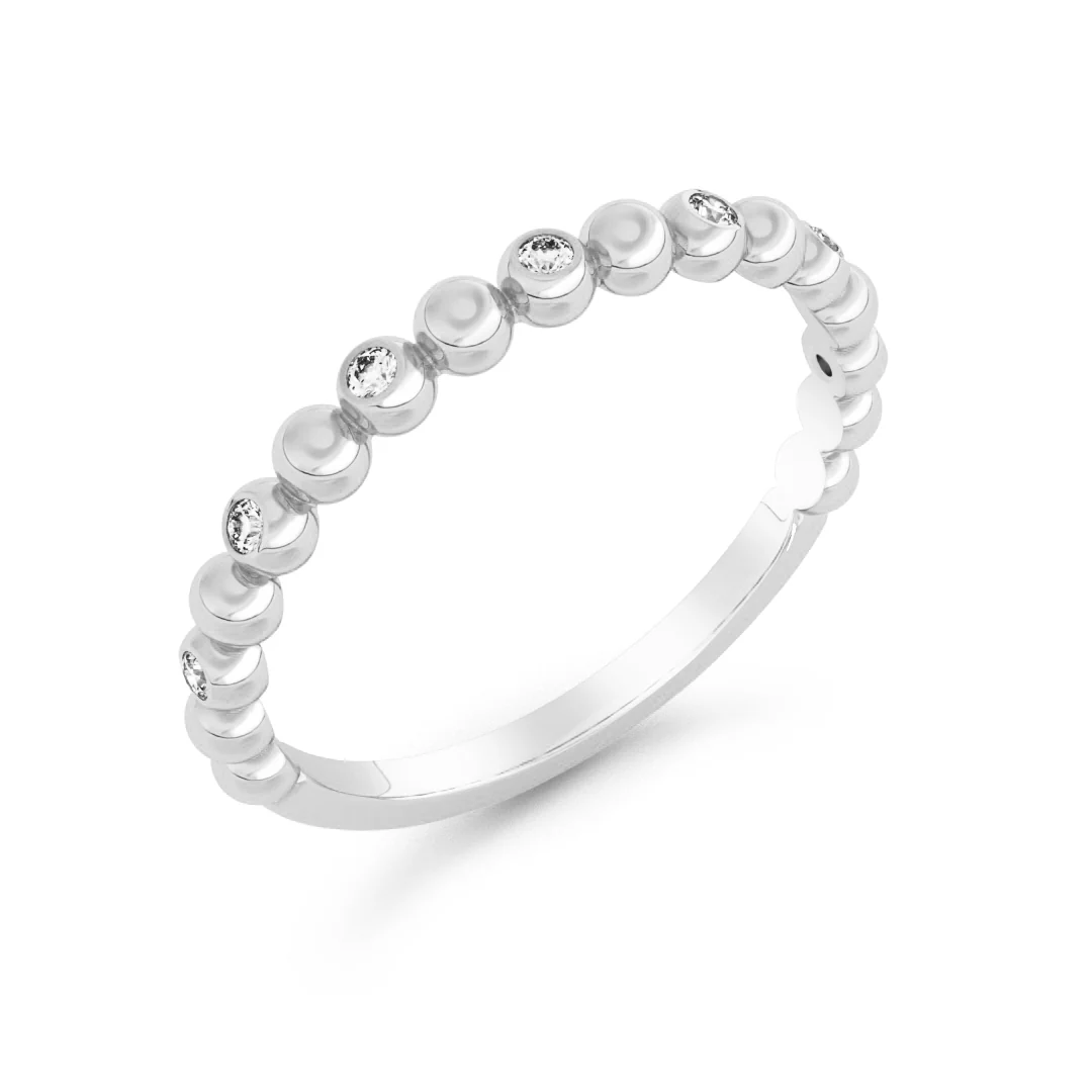Silván Olivia timanttisormus pallokuvioitu 0,07ct, valkokultaa, Silván vihkisormukset - Image 2