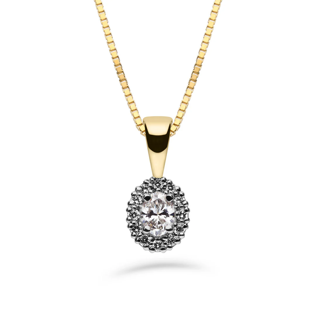Silván Rosalie Ovaali timanttiriipus 0,26ct, valko- ja keltakultaa, Silván timanttikorut