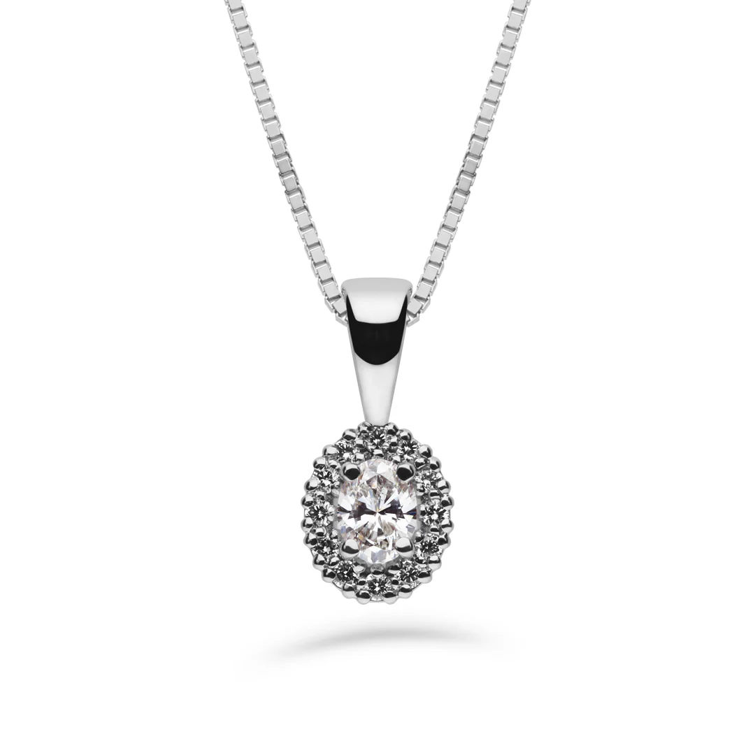 Silván Rosalie Ovaali timanttiriipus 0,26ct, valkokultaa, Silván timanttikorut