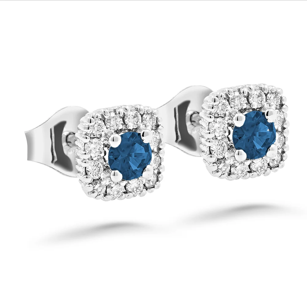 Silván Rosalie timanttikorvakorut 0,22ct safiireilla, valkokultaa, Silván timanttikorut
