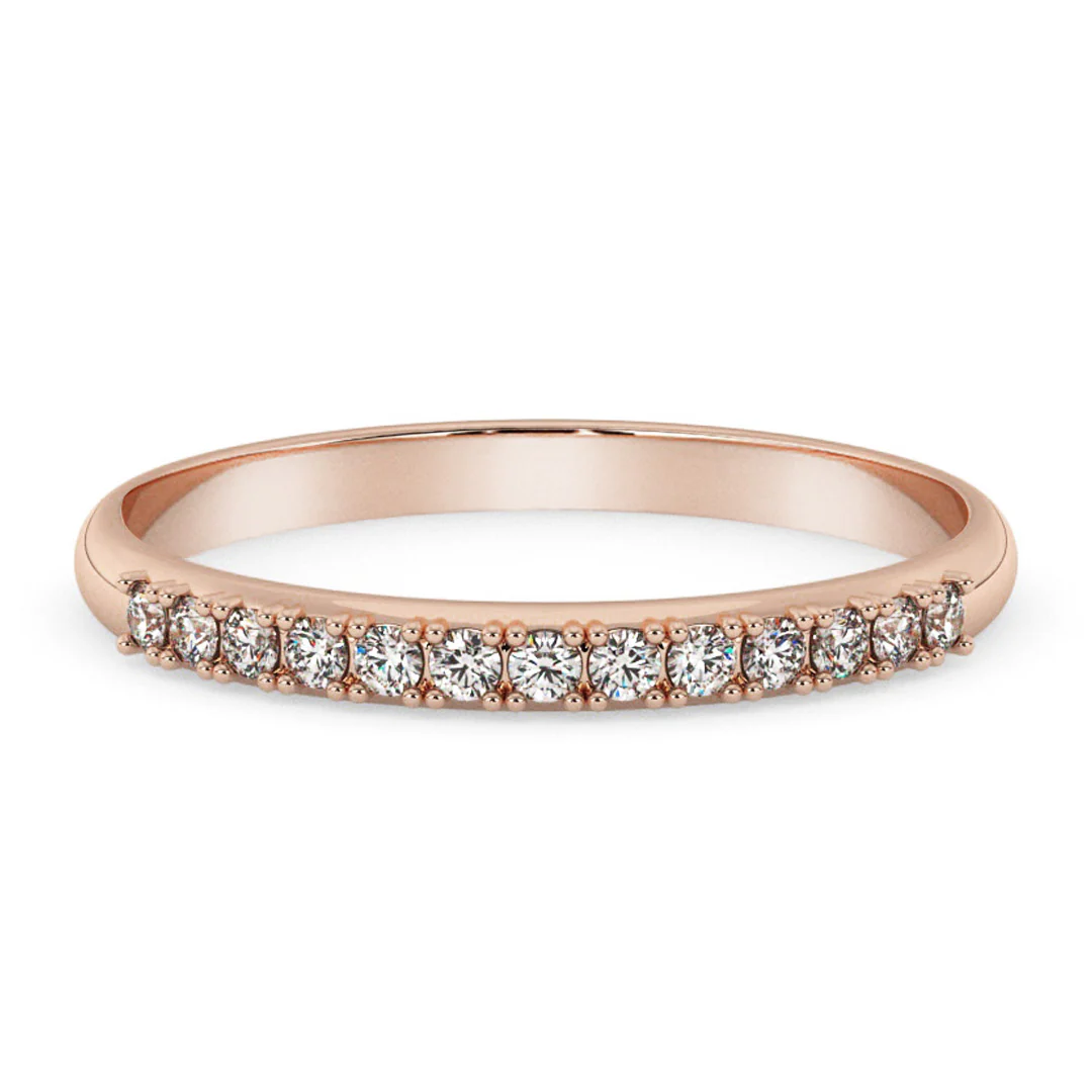 Silván Rosalie timanttisormus 0,13ct, rosekultaa, Silván vihkisormukset