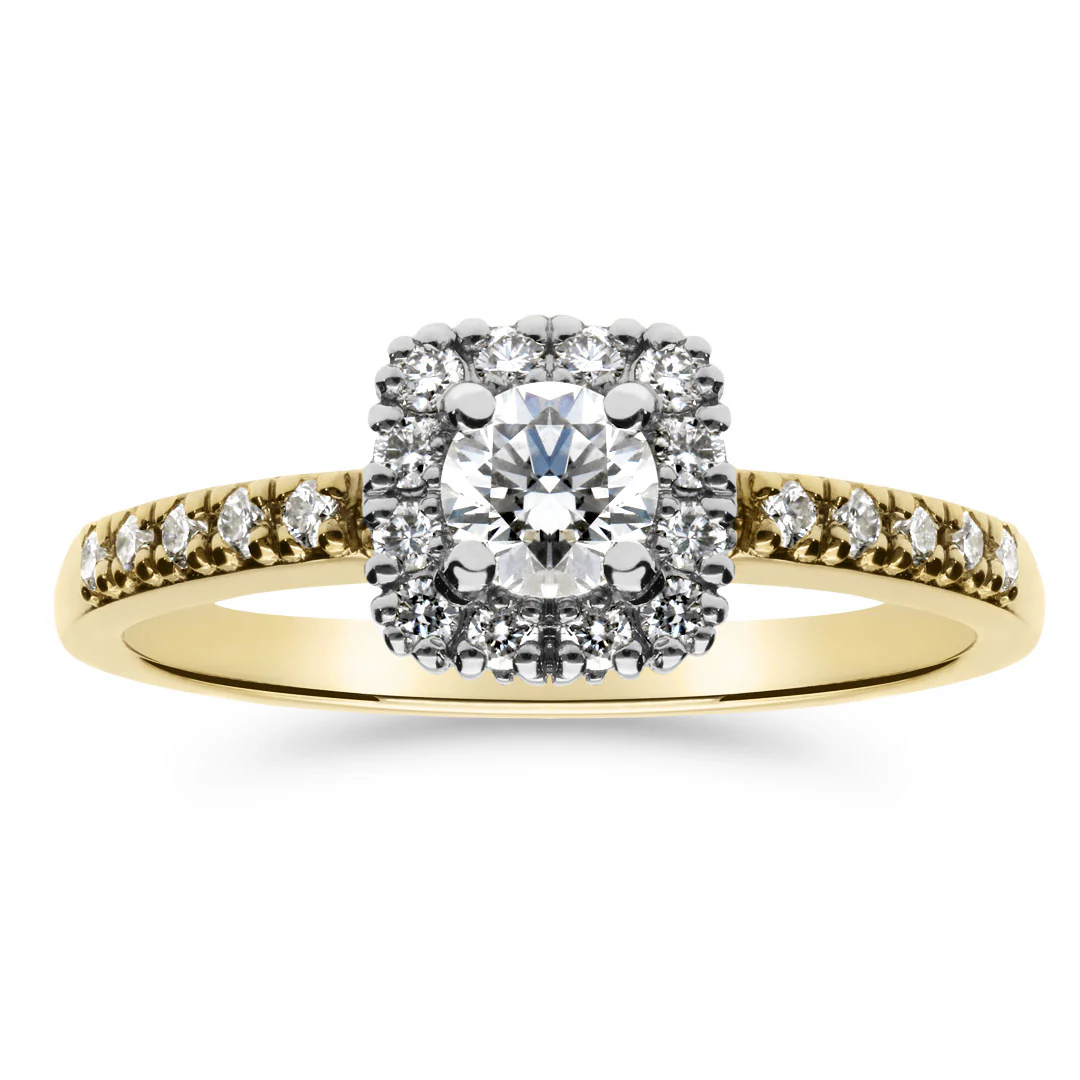 Silván Rosalie timanttisormus 0,47ct, valko- ja keltakultaa, Silván vihkisormukset