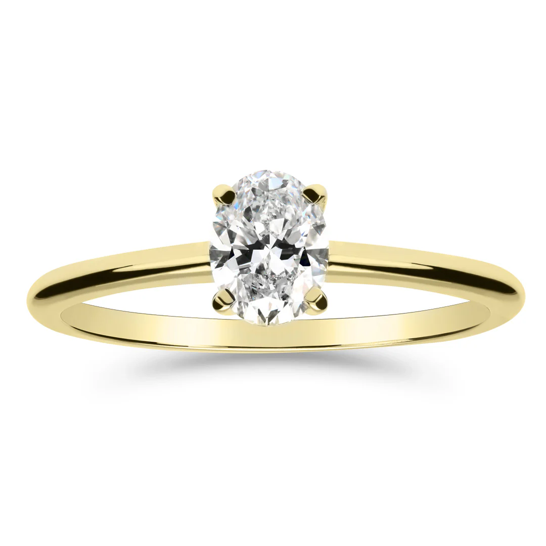 Silván Solitaire Ovaali timanttisormus 0,50ct, keltakultaa, Silván vihkisormukset