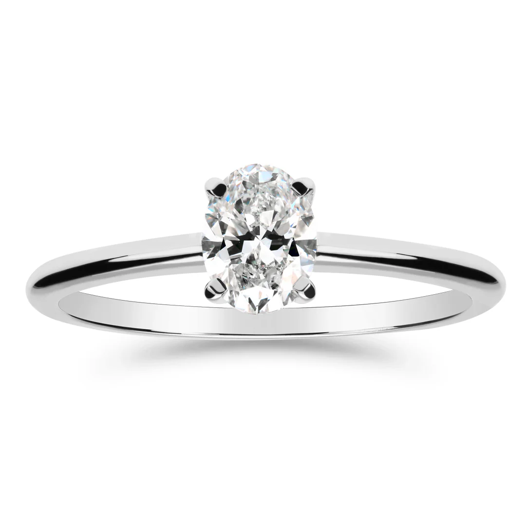 Silván Solitaire Ovaali timanttisormus 0,50ct, valkokultaa, Silván vihkisormukset